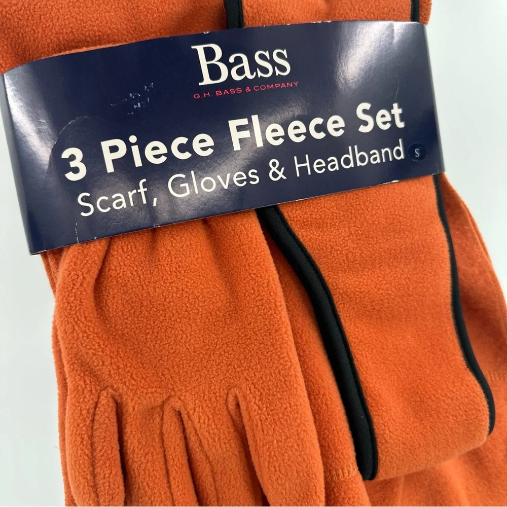 Bass‎ Orange Scarf Headband Gloves Fleece Set New in packaging